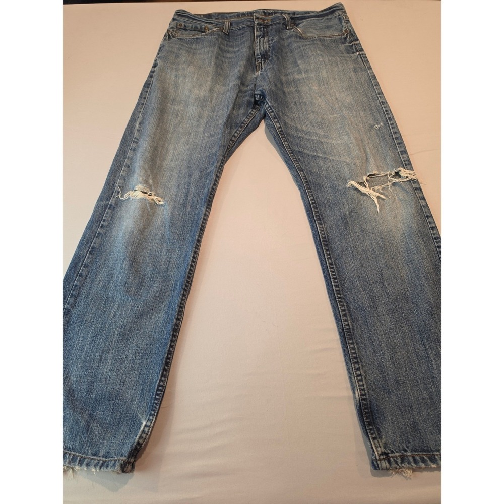 Nautica Mens Relaxed Fit Distressed Blue‎ Jeans 36x32 Medium Wash Denim V03 108